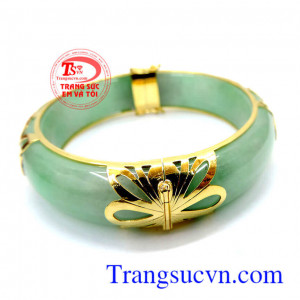 Vòng ngọc bản hẹ vàng hoa văn