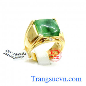 Nhẫn nam ngọc jadeite chuẩn