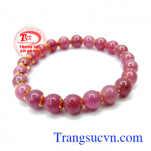 Vòng tay đẹp, sang trọng cho nữ. Chuỗi hạt tay ruby bọc vàng