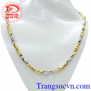 Dây vàng phong cách 14k sáng, dây chuyền nam đẹp,