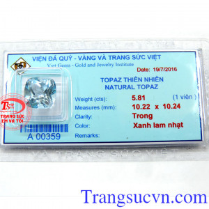 Topaz thiên nhiên xanh lam nhạt