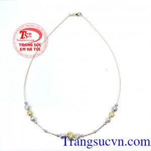 Kiềng vàng nữ Ý bi 3 màu, kiềng vàng 10k đẹp.