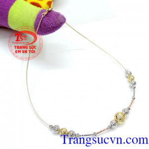 Kiềng vàng nữ Ý bi 3 màu