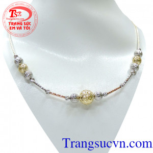 Kiềng vàng nữ Ý giao hàng toàn quốc. Kiềng vàng nữ Ý bi 3 màu