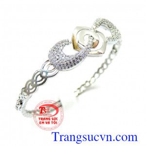 Vòng tay vàng trắng 10k, vòng tay vàng tây đẹp. 