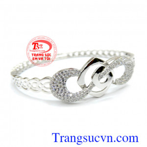 Vòng tay nữ vàng trắng 10k Italia