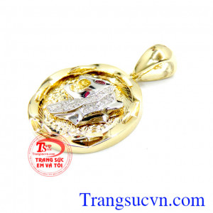 Mặt dây chuyền vàng báo đẹp, dành cho phái mạnh, đeo hợp thời trang, nổi bật và nam tính,