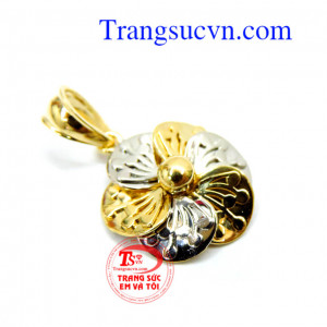 Mặt dây nữ hoa vàng tây 10k