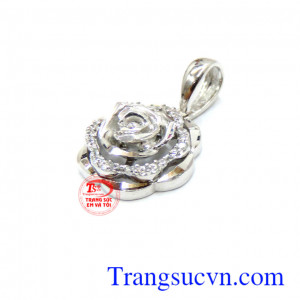 Mặt dây chuyền hình hoa vàng trắng