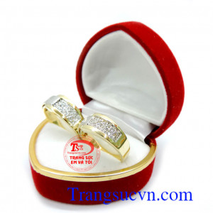 Cặp nhẫn cưới vàng dành cho cặp đôi tình yêu nhẫn cưới vàng tây đảm bảo chất lượng