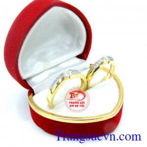 Nhẫn cưới vàng màu 18k Korea