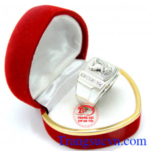 Nhẫn nam vàng trắng đại bàng