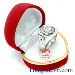 Nhẫn Nam Vàng Trắng sang trọng