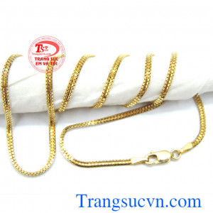 Dây chuyền xoắn vàng 18k sáng bóng