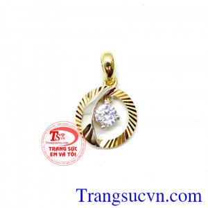 Thiết kế kiểu dáng Korea sang trọng quý phái. Mặt dây nữ vàng 10k hàn quốc