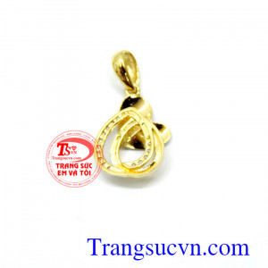 Mặt nữ vàng đẹp, nhỏ xinh, vàng 10k chuẩn chất lượng. Mặt dây nữ vàng tây mặt trái tim