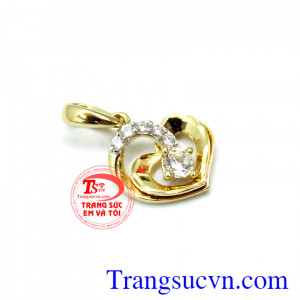 Mặt dây nữ đính đá vàng korea