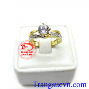 Nhẫn nữ điệu đà sang trọng. Nhẫn nữ kim cương vàng tây 10k