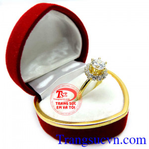 Nhẫn nữ đá quý vàng 10k korea
