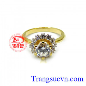 Nhẫn nữ vàng tây xinh. Nhẫn nữ đá quý vàng 10k korea