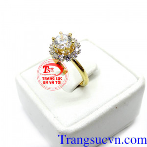 Nhẫn nữ điệu đà sang trọng. Nhẫn nữ đá quý vàng 10k korea