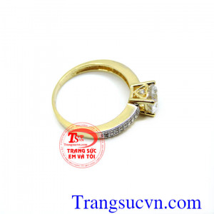 Nhẫn nữ điệu đà sang trọng, nhẹ nhàng. Nhẫn nữ kiểu đẹp sáng bóng 10k korea