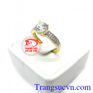 Nhẫn nữ vàng tây xinh quý phái dành cho phái nữ. Nhẫn nữ kiểu đẹp sáng bóng 10k korea