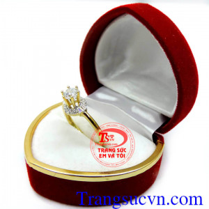 Nhẫn nữ đá quý korea vàng 10k