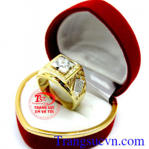 Chiếc Nhẫn nam đá trắng má rồng dành cho nam