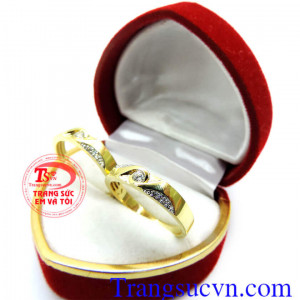 Nhẫn cưới minh chứng tình yêu, nhẫn cưới vàng trắng 10k đẹp