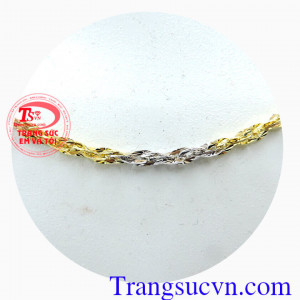 Dây chuyền italy 10k nhập, dây chuyền nhập khẩu Italy, thiết kế đơn giản, tinh tế, sợi dây bện vào nhau tượng trưng cho sự bền vững trong cả tình cảm và sự nghiệp