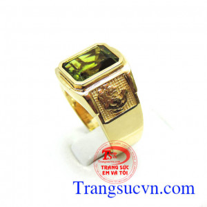 Nhẫn nam đá peridot thiên nhiên có giấy kiểm định đá quý kèm theo đảm bảo Uy tín