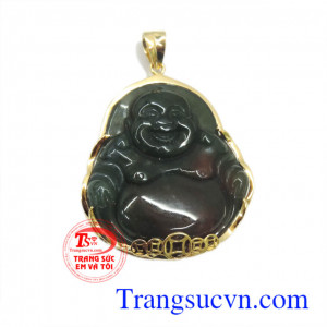 Di lặc canxedon bọc vàng 14k