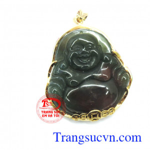 Di lặc canxedon bọc vàng 14k