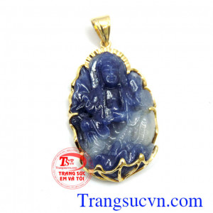 mặt nam đá quý phong thủy, đem lại may mắn tài lộc trong cuộc sống, Quan âm sapphire lam tài lộc