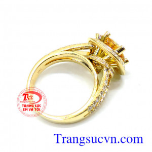 Nhẫn nữ thiết kế tầng xoắn ốc thời trang quý phái. Nhẫn nữ xoắn ốc sapphire vàng 18k