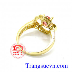 Nhẫn nữ spinel hoa 4 cánh xinh