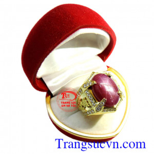 Nhẫn nam Ruby thiên nhiên