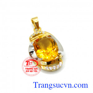 Mặt citrine 18k thời trang