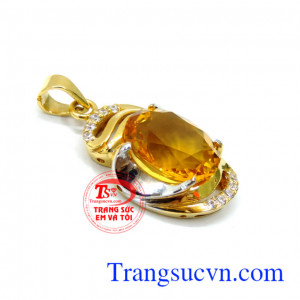 Thạch anh chuẩn chất lượng có giấy kiểm định. Mặt citrine 18k thời trang