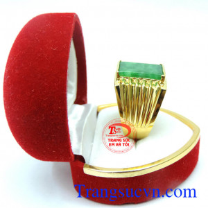 Nhẫn vàng tây 14k cho nam cá tính, thiết kế đơn giản nổi bật