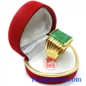 Nhẫn nam jadeite cá tính, nhẫn nam thời trang, nhẫn nam ngọc cẩm thạch thiên nhiên chuẩn chất lượng