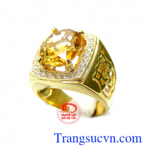 Nhẫn nam Citrine 14k sang trọng