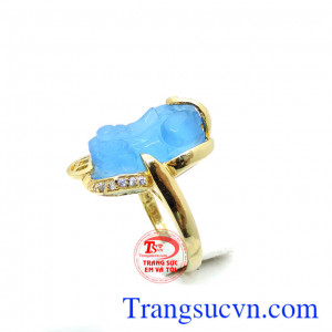 Bảo hành 6 tháng. Nhẫn nữ 10k tỳ hưu lam giá rẻ