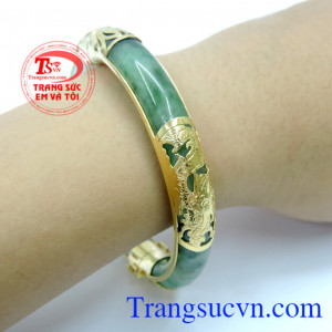 Vàng 14k sáng, vòng ngọc bọc vàng sang trọng cho phái nữ. Vòng vàng thời trang ngọc