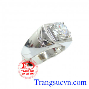 Nhẫn vàng trắng kiểu dáng cá tính