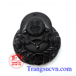 Phật di lặc phát tài đá Obsidian