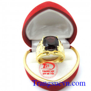  Nhẫn nam Ganet mệnh hỏa nhẫn nam ngọc hồng lựu