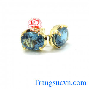 Hoa tai topaz đá quý thiên nhiên