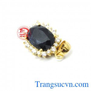 Mặt dây sapphire thiên nhiên TSVN bảo hành 12 tháng.